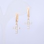 Xuping Earrings 18K Gold-Plated Cross with White Rhinestones 28x10mm +