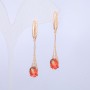 Xuping Earrings 18K Gold-Plated with Red-Green Swarovski Crystals and White Rhinestones, Length 46mm +