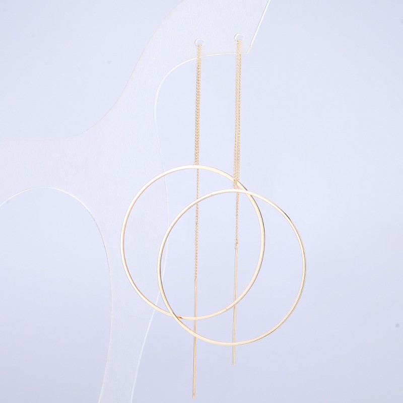Xuping Earrings 18K Gold-Plated, Diameter 45mm, Length 19cm +