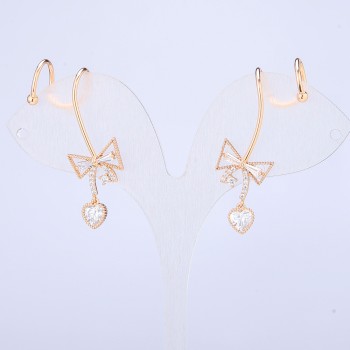 Xuping Ear Cuff 18K Gold-Plated White Rhinestones, Length 40mm +