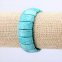 ElasticGreen Turquoise Bracelet with Veins Rectangular Stones 25×11mm+