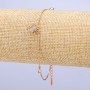 Xuping Bracelet 18K Gold-Plated with White Rhinestones, Thickness 1mm +-, Length 18-21cm +