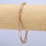 Xuping Bracelet 18K Gold-Plated with White Rhinestones, Thickness 5.5mm +-, Length 18-20cm +