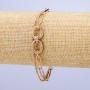 Xuping Bracelet 18K Gold-Plated with White Rhinestones, Thickness 7mm +-, Length 16-19cm +