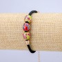 Xuping Bracelet 18K Gold Plated Butterfly Beads on Cord, thickness 3mm+/-, diameter 10mm+/-, length 18-22cm+