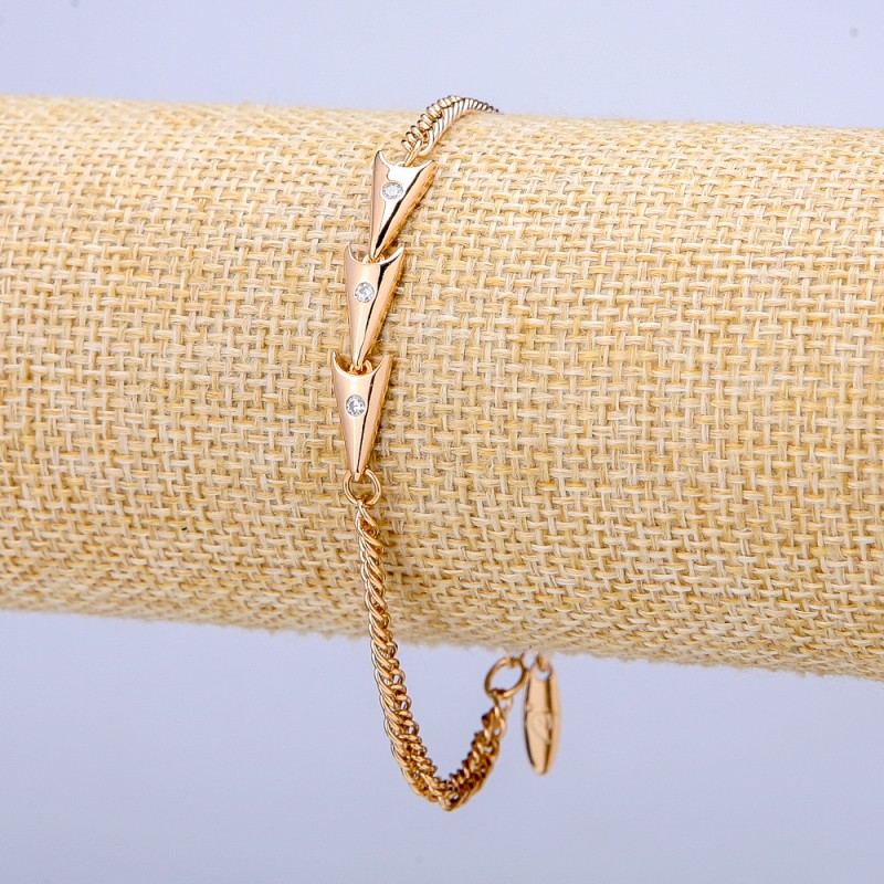 Xuping Bracelet 18K Gold Plated with White Rhinestones, thickness 3.5mm+/-, length 17-20cm+