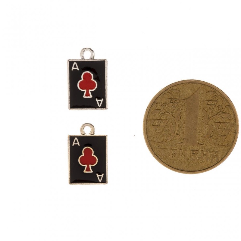 Jewellery Findings Ace of Clubs Pendant, Pack of 5
