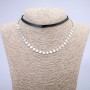 Xuping Choker Rhodium and Cord, thickness 5.5mm+/-, length 31-39cm+