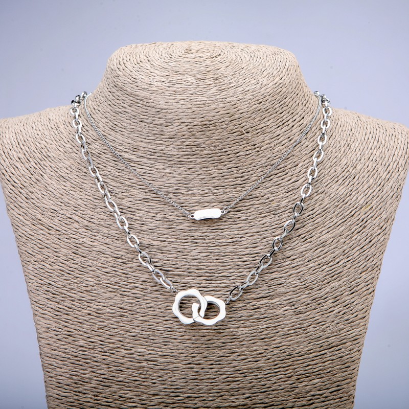 Xuping Chain with Rhodium Pendant, thickness 4.5mm+/- and 1.5mm+/-, length 48cm+