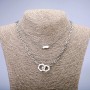 Xuping Chain with Rhodium Pendant, thickness 4.5mm+/- and 1.5mm+/-, length 48cm+