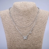 Xuping Chain with Rhodium Pendant and White Rhinestone, thickness 4mm+/- and 1.7mm+/-, length 46cm+