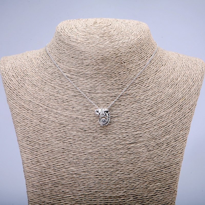 Xuping Chain with "Chameleon" Pendant and White Crystal Rhodium, thickness 1.3mm +/-, length 38cm +