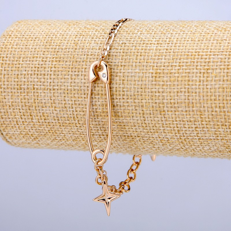 Xuping Bracelet 18K Gold Plated with White Rhinestone, thickness 4.8mm+/-, length 20cm+