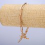 Xuping Bracelet 18K Gold Plated with White Rhinestones, thickness 5mm +/- and 1.8mm +/-, length 20cm +