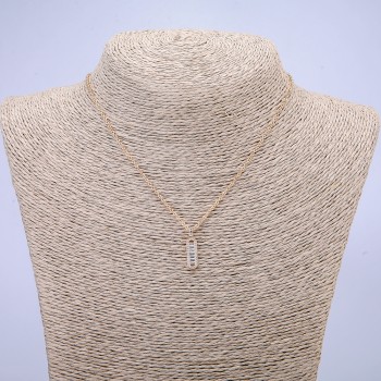 Xuping Chain 18K Gold Plated with Pendant with White Rhinestones, thickness 1.5mm +/-, length 40-45cm +
