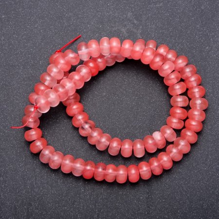 Beads on a Strand, Natural Chalcedony Stone Smooth Rondelle, diameter 8x5mm +/-, length 40cm +