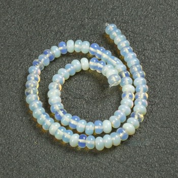 Beads on a Strand Moonstone (Synthetic) Smooth Rondelle, diameter 8x5mm +/-, length 40cm+