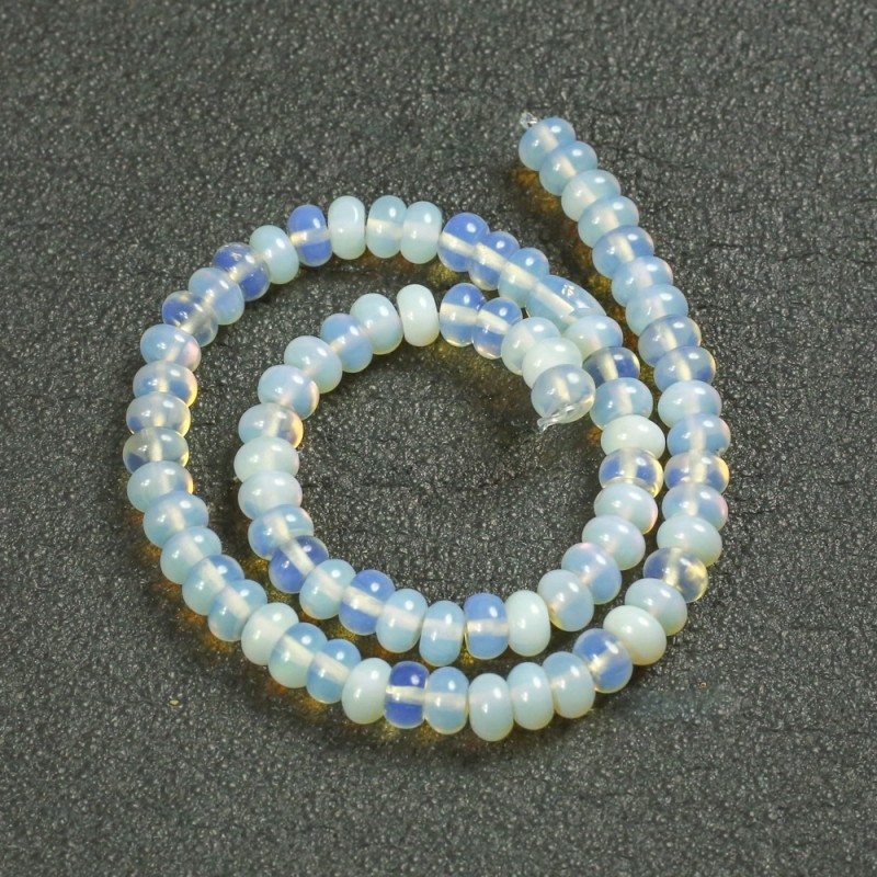 Beads on a Strand Moonstone (Synthetic) Smooth Rondelle, diameter 8x5mm +/-, length 40cm+