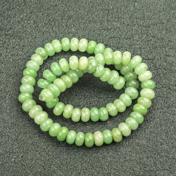 Beads on a Strand Natural Stone Jade Smooth Rondelle, diameter 8x5mm +/-, length 40cm+