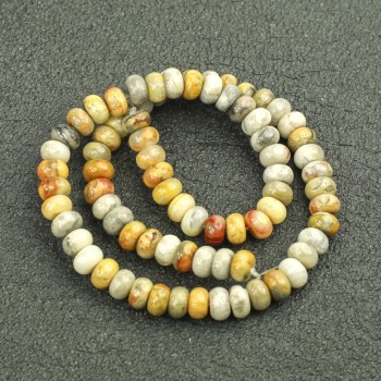 Beads on a Strand Natural Stone Imperial Jasper Smooth Rondelle, diameter 8x5mm +/-, length 40cm+