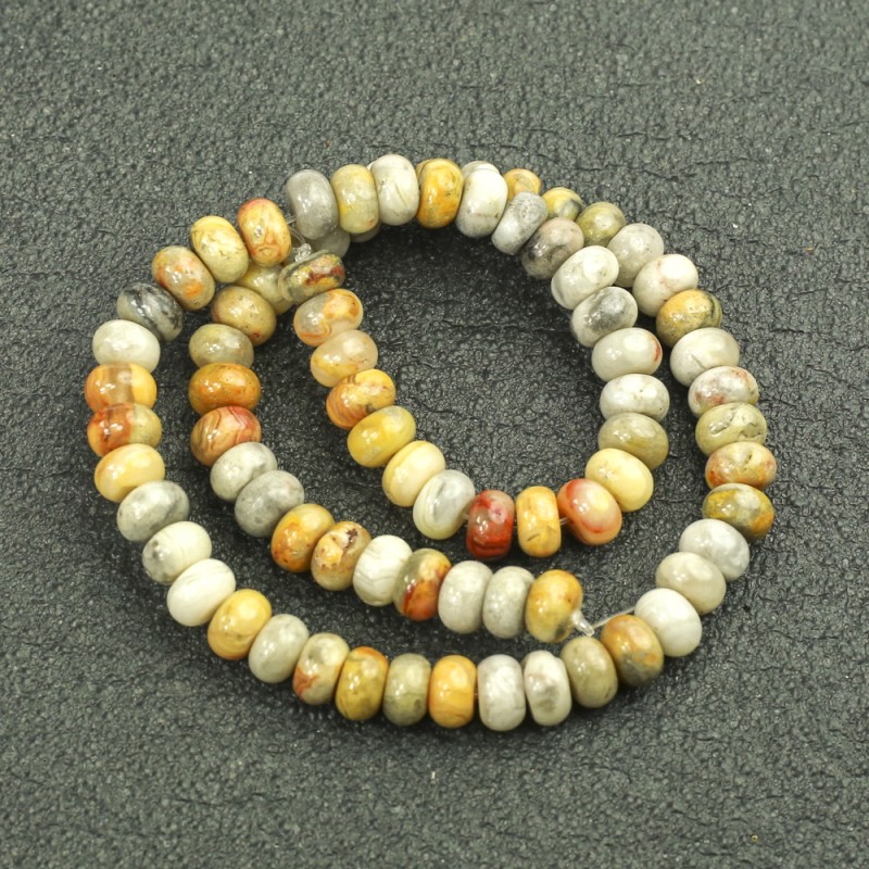 Beads on a Strand Natural Stone Imperial Jasper Smooth Rondelle, diameter 8x5mm +/-, length 40cm+