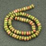 Beads on a Strand Natural Stone Jasper Heliotrope Unakite Smooth Rondelle, diameter 8x5mm +/-, length 40cm+