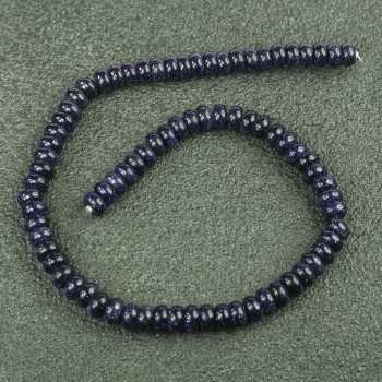 Beads on a Strand Aventurine Blue Sand Cairo Night (Synthetic) Smooth Rondelle, diameter 8x5mm +/-, length 40cm+
