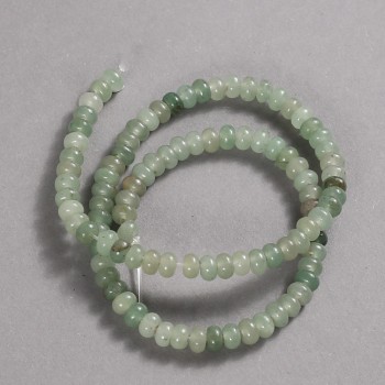 Beads on a Strand Natural Stone Jade Smooth Rondelle, diameter 6x4mm +/-, length 39cm+