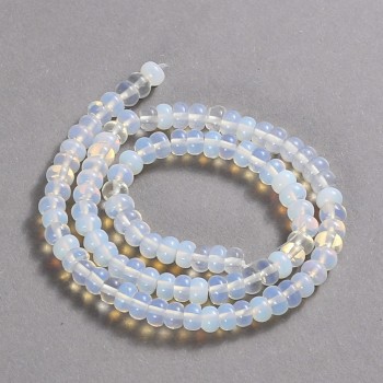 Beads on a Strand Moonstone (Synthetic) Smooth Rondelle, diameter 6x4mm +/-, length 39cm+