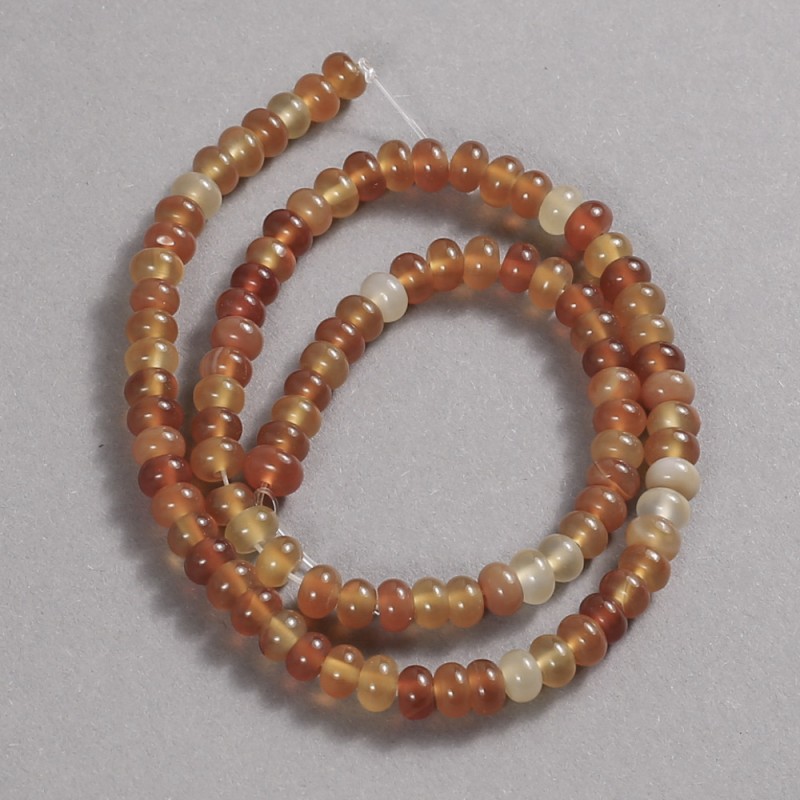 Beads on a Strand Natural Stone Carnelian, diameter 6x4mm +/-, length 39cm+