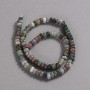 Green Jasper Natural Stone Beads on a Thread, diameter 6x4mm +/-, length 39cm +