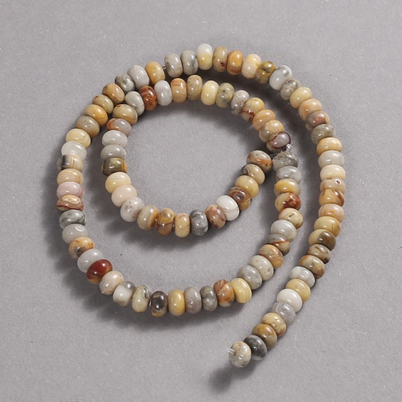 Beads on a Strand Natural Stone Imperial Jasper, diameter 6x4mm +/-, length 39cm+