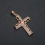 Xuping Pendant 18K Gold Plated Cross with White Rhinestones, diameter 37x22mm +