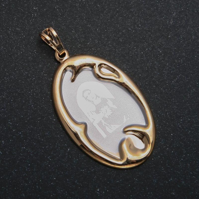 Xuping Pendant 18K Gold Plated Icon, diameter 38x19mm +