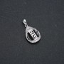 Xuping Pendant Rhodium with White Rhinestones, 26x14mm diameter +