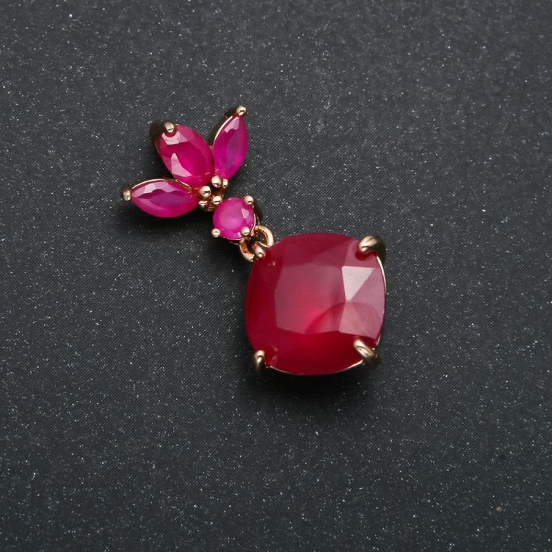 Xuping Pendant 18K Gold Plated with Raspberry Crystals, 32x15mm diameter +