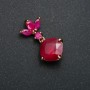 Xuping Pendant 18K Gold Plated with Raspberry Crystals, 32x15mm diameter +