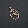 Xuping Pendant 18K Gold Plated Icon with White Rhinestones, 34x18mm diameter +