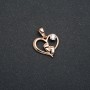 Xuping Pendant 18K Gold Plated Heart with Little Feet and White Rhinestones, diameter 21x17mm +