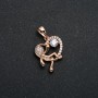 Xuping Pendant 18K Gold Plated Heart with Little Man and White Rhinestones, diameter 24x15mm +
