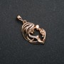 Xuping Pendant 18K Gold Plated Mother and Child Heart with White Rhinestones, 27x15mm diameter +