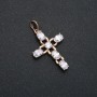 Xuping Pendant 18K Gold Plated Cross with White Crystals, diameter 35x20mm +