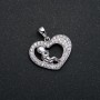 Xuping Rhodium Pendant Heart with Baby and White Rhinestones, diameter 23x21mm +