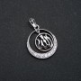 Xuping Rhodium Pendant with White Rhinestones, diameter 29x22mm +