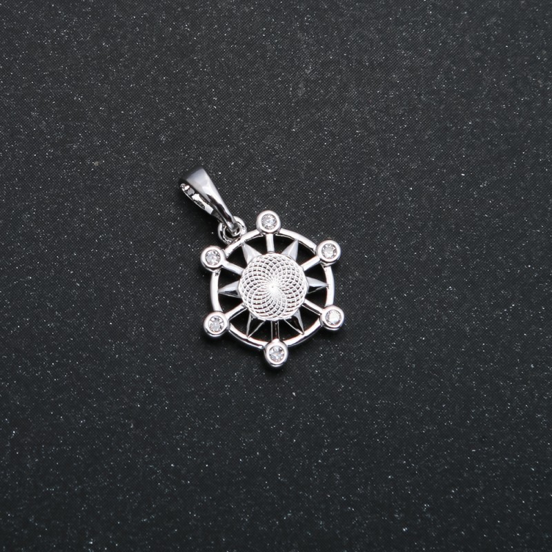 Xuping Rhodium Pendant with White Rhinestones, diameter 19x14mm +