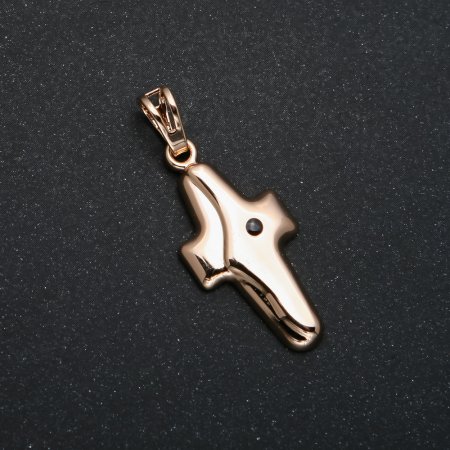 Xuping Pendant 18K Gold Plating Cross with Black Rhinestone, 35x14mm diameter +