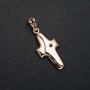 Xuping Pendant 18K Gold Plating Cross with Black Rhinestone, 35x14mm diameter +