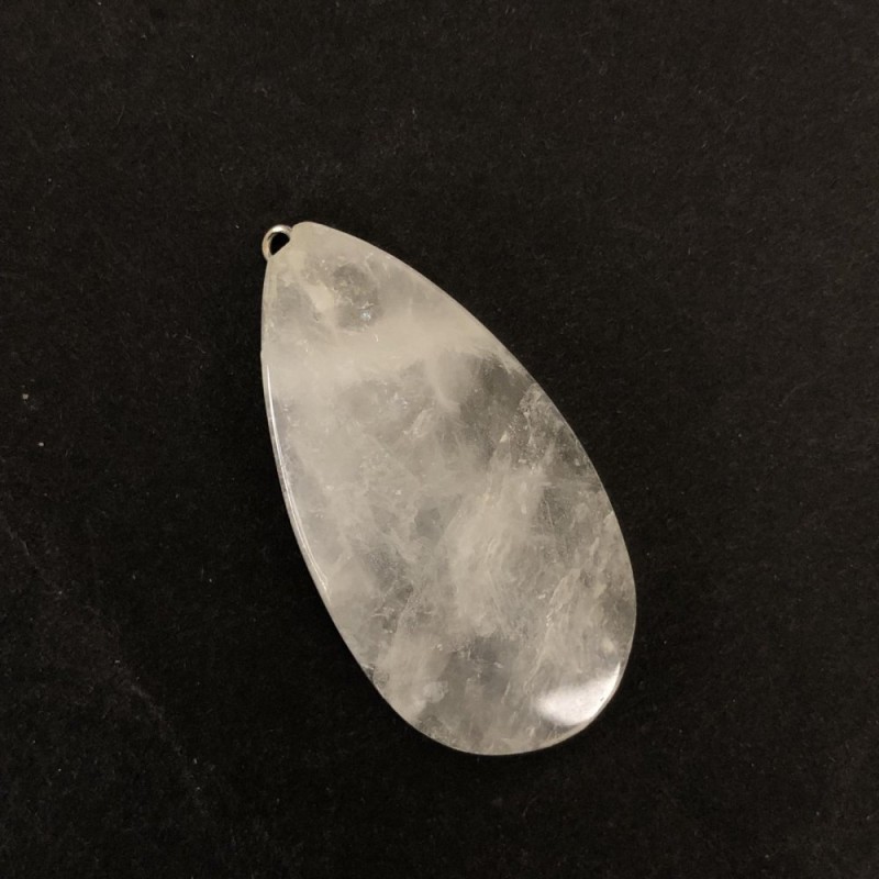 Faceted Drop Pendant Made of Natural Rock Crystal, 54x25mm diameter+