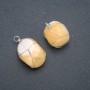 Silver-Wrapped Citrine Pendant, 30x22mm diameter+
