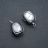 Silver-Wrapped Hematite Pendant, 30x22mm diameter+